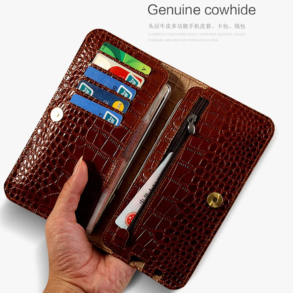

Flip Genuine Leather case For Redmi Note 5A plus phone case Crocodile skin Wallet Bag Note4 Plus 6a 8 A2 lite Max 3 Mix handbag