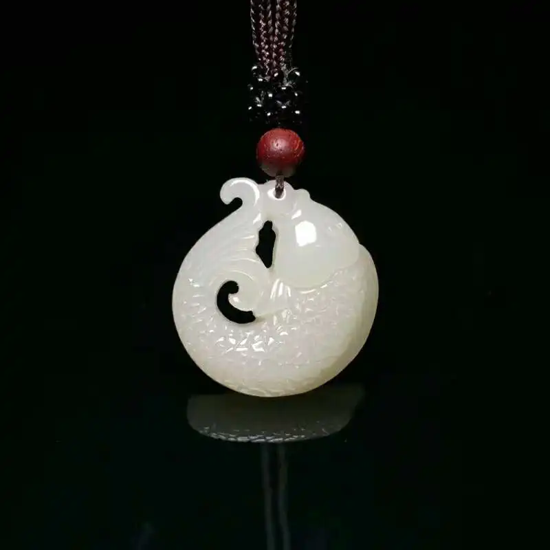 H6#Exquisite Hetian jade auspicious carp pendant white meaning | Украшения и аксессуары