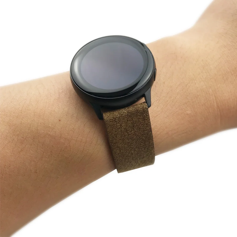 Черный/коричневый 20 мм 22 мм кожаный сменный ремешок для samsung Galaxy Watch Active 2 1/42 мм/46 мм браслет ремень аксессуары