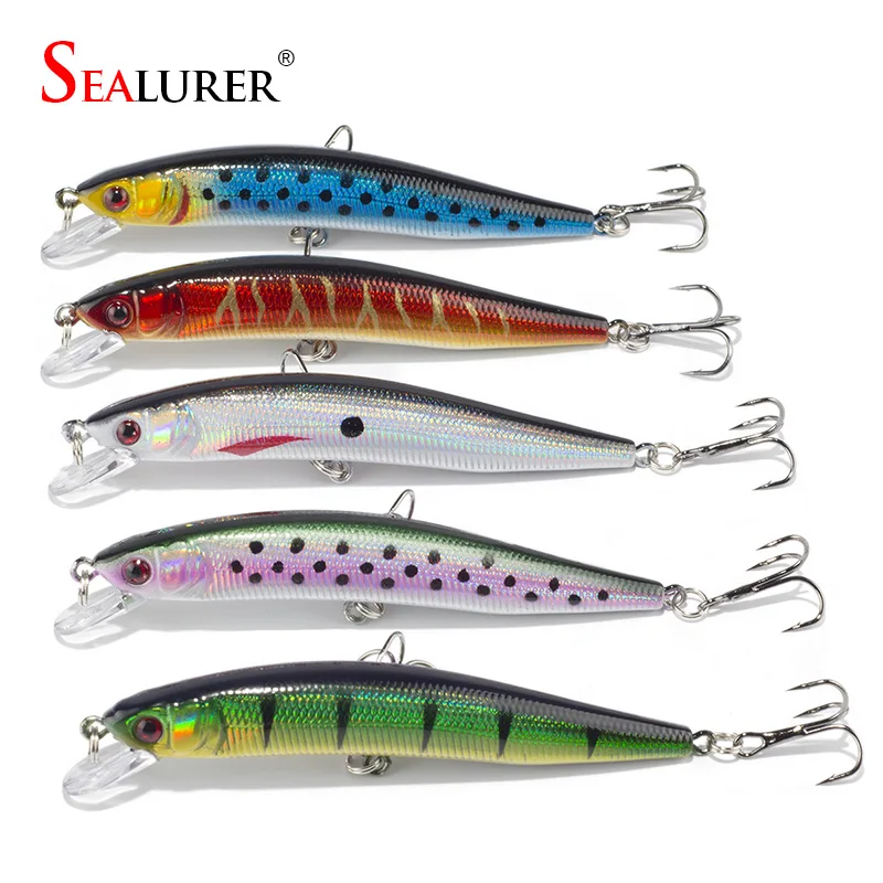 Бренд sealurer 5 шт. реалистичные рыболовные приманки 10 см 8 3 г 6 # крючки PESCA Рыбная