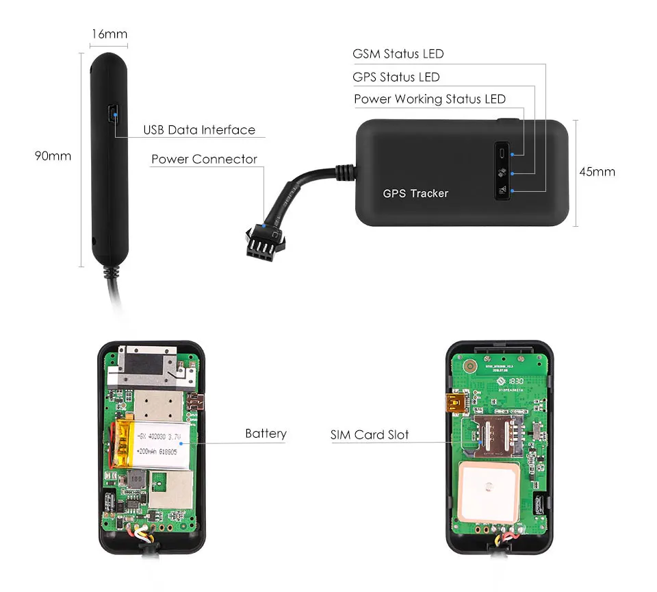GSM мини gps локатор мотоциклетный трекер GPRS мото автомобиль gps трекер Противоугонная сигнализация реле отрезание мазута TK110