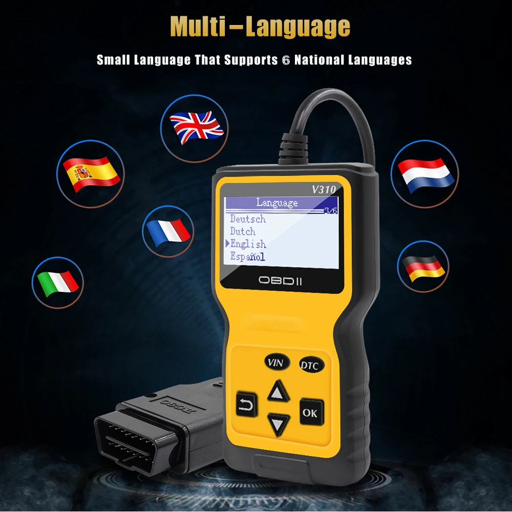 Считыватель кодов V310 OBD2 сканер V1.1 диагностический инструмент для проверки
