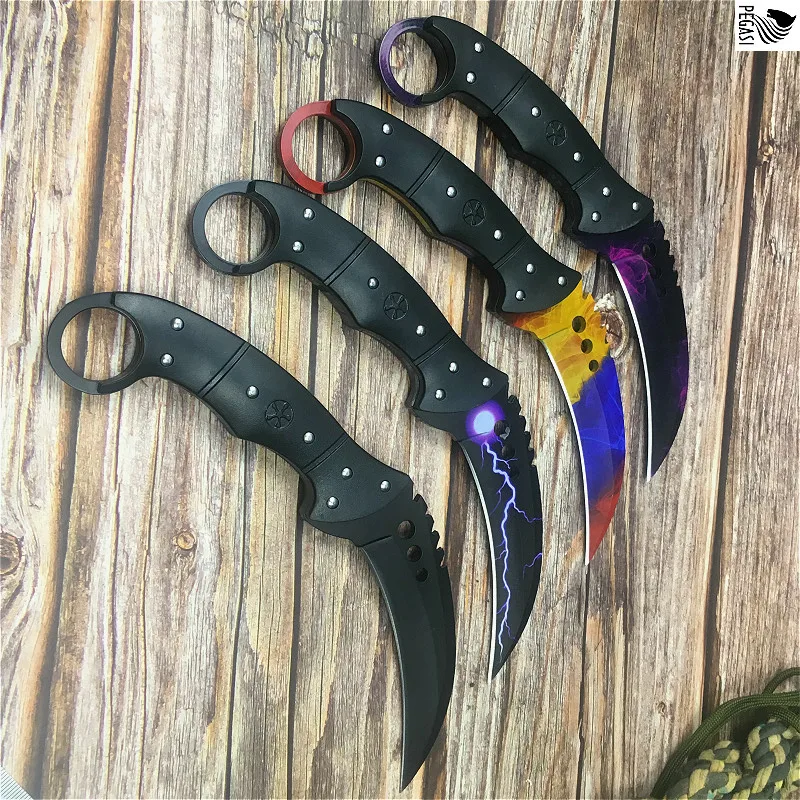 Cs go 420C сталь karambit cs go тактический нож ABS Ручка счетчик удара нож-мачете выживания охотничий нож с зажимом для ремня