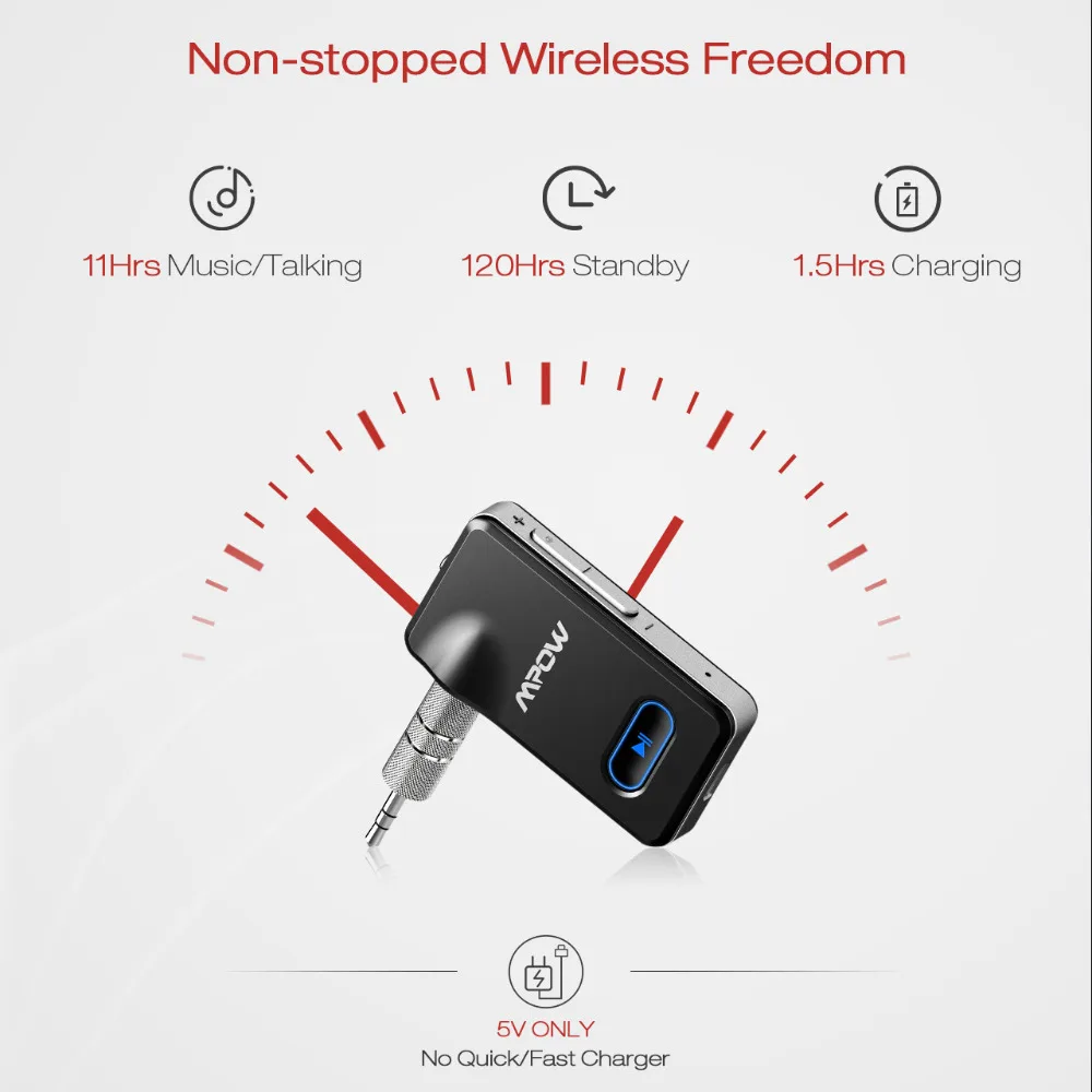 Mpow BH129 обновленный беспроводной аудио адаптер Bluetooth 4,1 приемник автомобильный комплект с 3,5 мм Aux стерео для автомобиля домашний Динамик Наушники