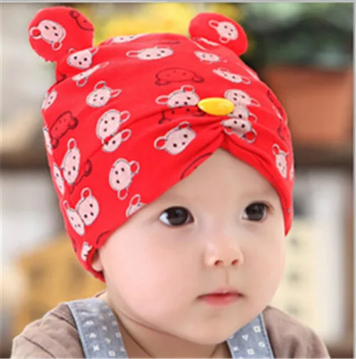 Младенцы шляпа 0 - 12 M комикс животное медведь прекрасный мягкий новорожденный