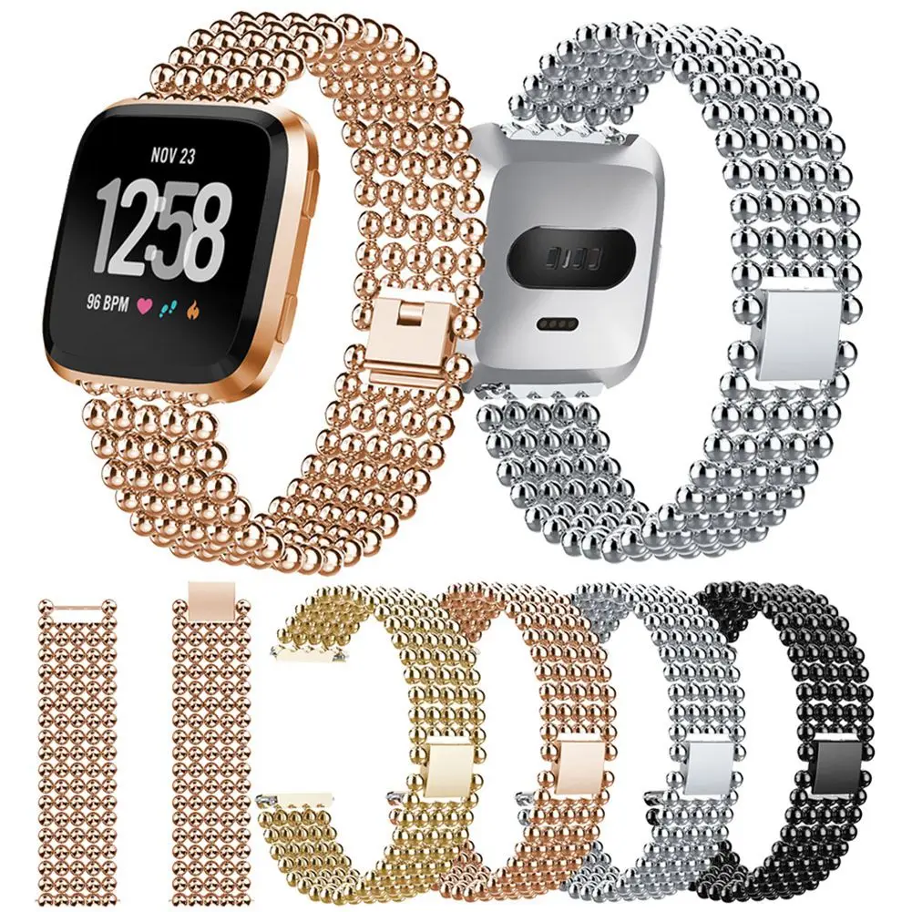 Пять бусин круглые бусины сплав ремешок для часов Ремешок Для Fitbit Versa замена