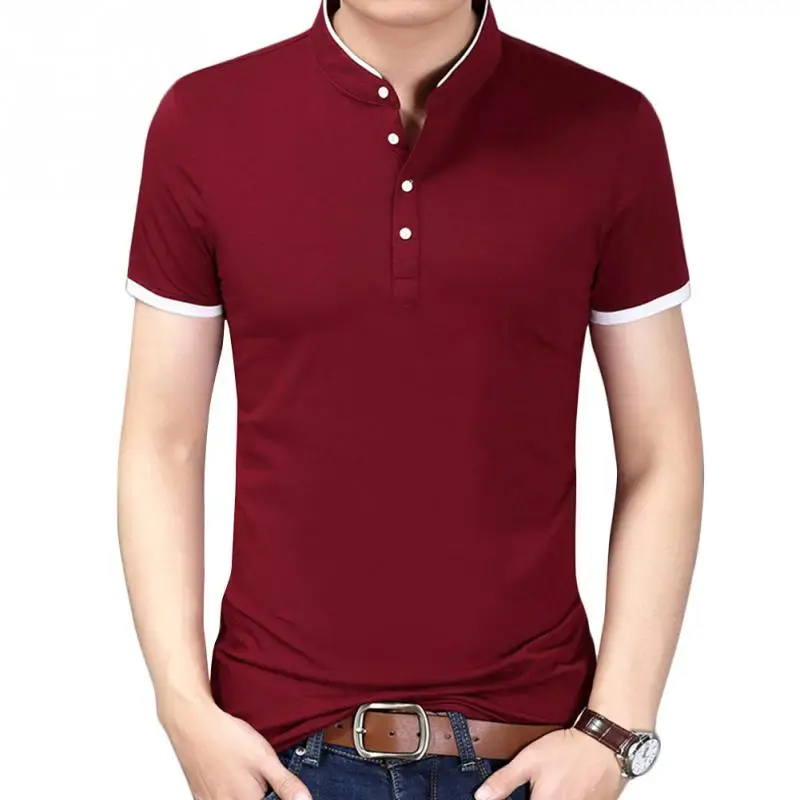 Летние Для мужчин модная футболка одноцветное Цвет Slim Fit короткий рукав Футболка