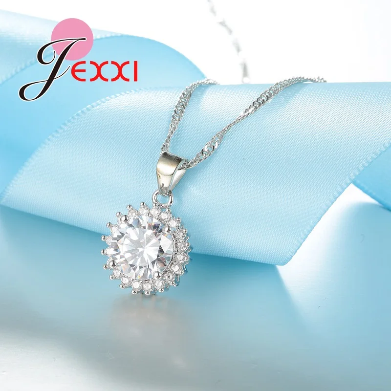 Большой круглый блестящий хрустальный шар кулон ожерелье серьги простой женский