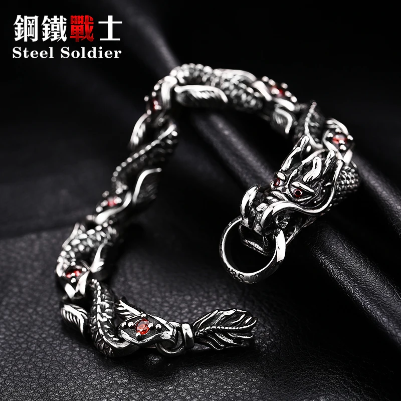 

Steel soldier new arrival stainless dragon bracelet men jewelry fashion accessories 2018