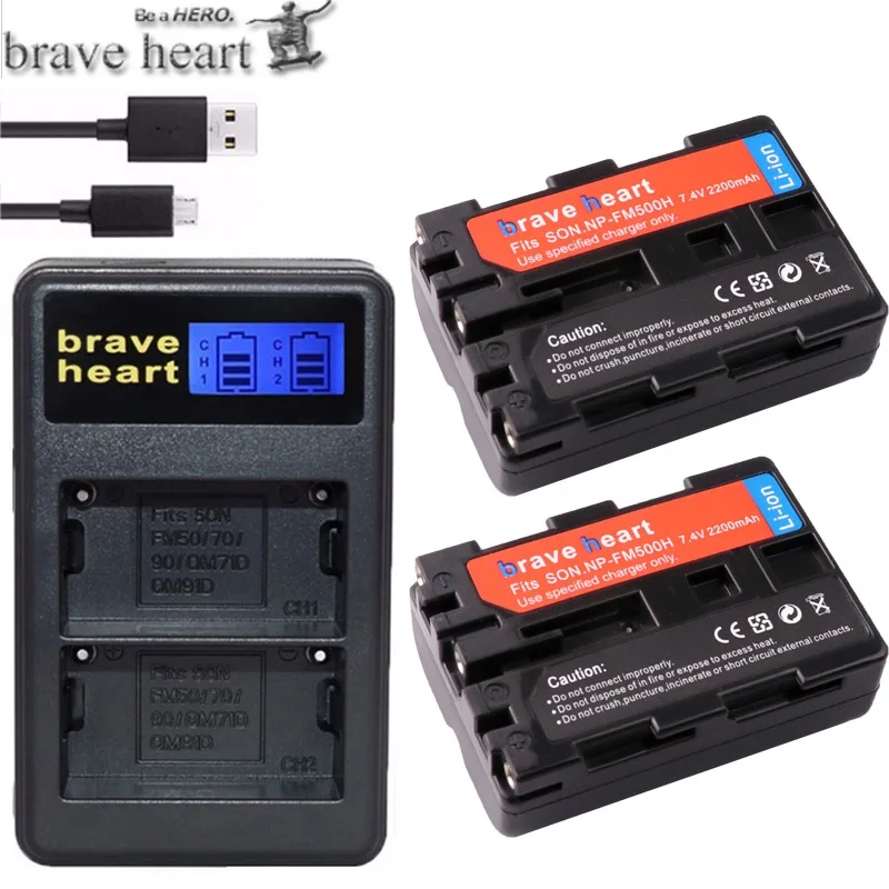 charger and 2battery 4 хкамера Батарея NP-FM500H bateria NP FM500H+ USB Зарядное устройство для sony A200 A350 A700 A900 A300 A550 A350 A850 A560 A580 SLT-A57 a58 - Цвет: charger and 2battery