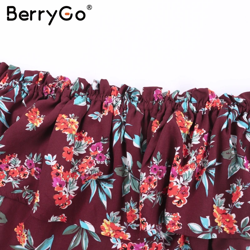 Женское длинное платье с открытыми плечами BerryGo Повседневное Платье макси