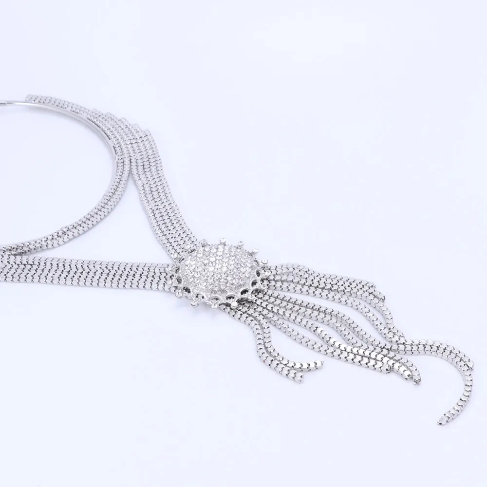 2017 модное богемное ожерелье ошейник с длинной кисточкой и большой цепочкой