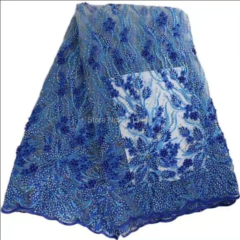 (5 yards/lot) N8FA25 High quality African net lace fabric with stones pretty guipure French beads tulle | Дом и сад