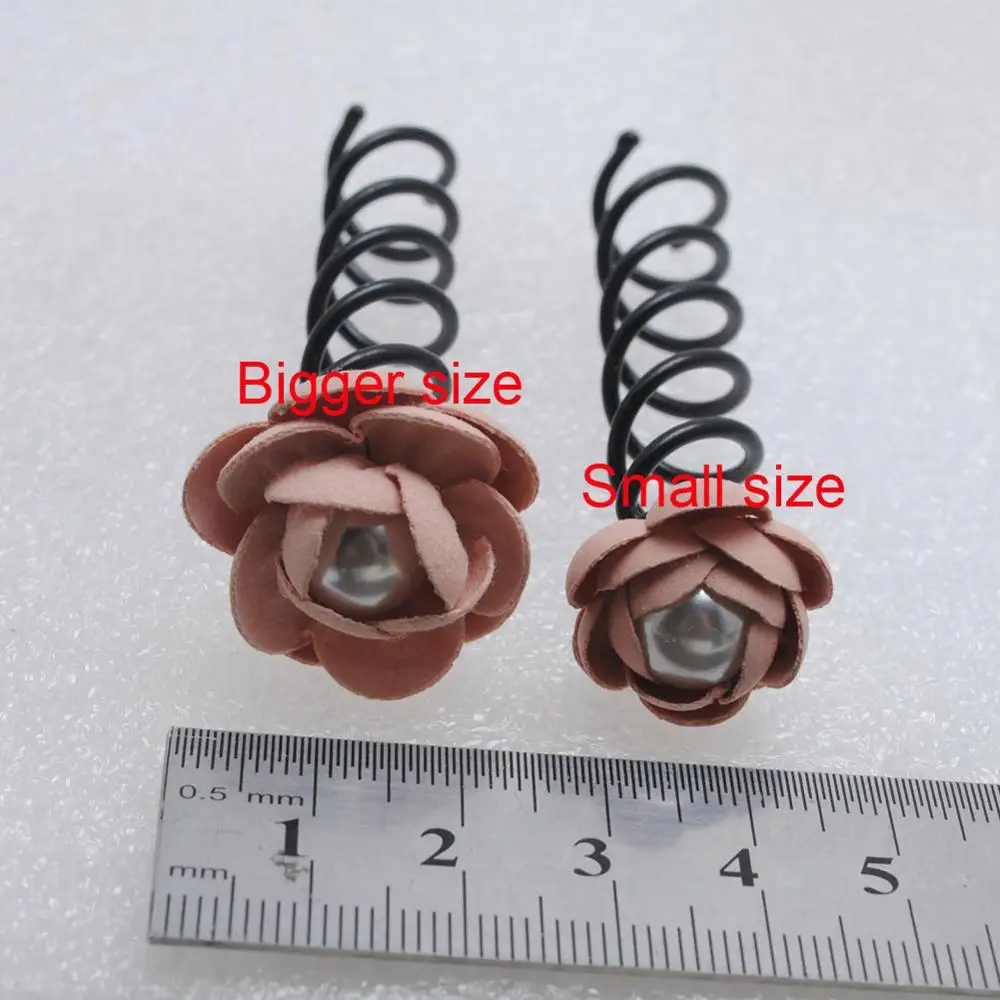 Small petal peach 2 шт./лот,, женские шпильки, имитация, заколка с жемчужиной, закручивающиеся винты, заколки для волос, скрученные для свадьбы, аксессуары для волос - Цвет: Small petal peach