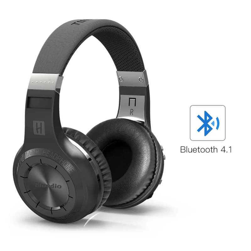 Bluedio HT(турбина дистинктивный) турбина Bluetooth наушники с встроенным микрофоном, HiFi беспроводные наушники, 57мм ячейка драйвера, фонкция аудиовыход/аудиовход, bluetooth 4.1, беспроводное соединение - Цвет: Old version Black