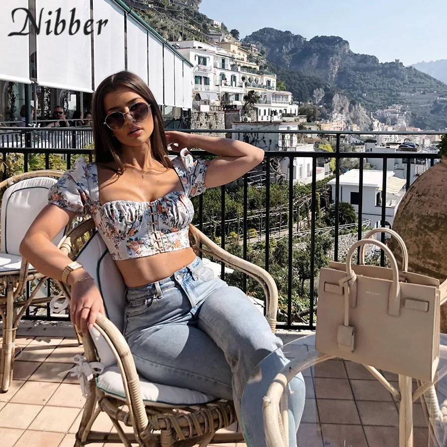 Летняя Сексуальная клубная одежда, укороченный топ, футболка Boho, женские элегантные офисные повседневные рубашки, модные женские уличные футболки