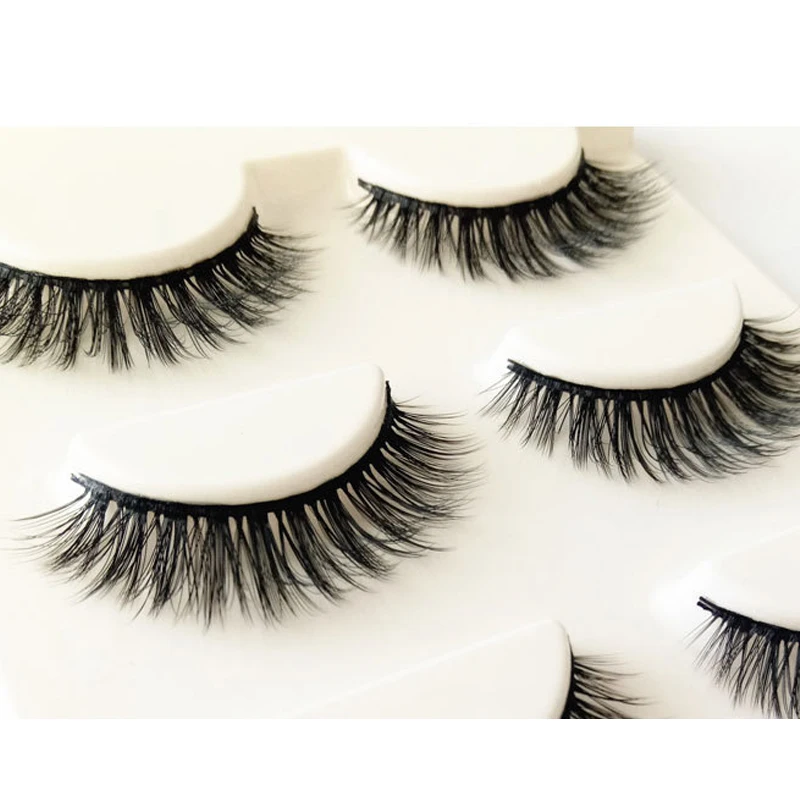 QSTY 3D New Fashion Style Mink Fake Eyelash For individual Makeup Natural Wispy Eyelashes Extension Hand Made False lashes 3DT25 | Красота и