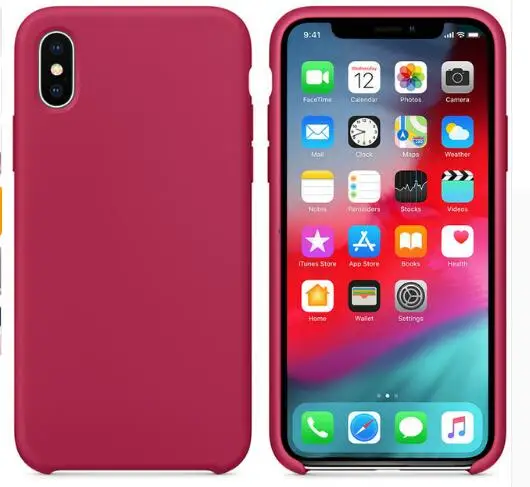 7 rose Хороший жидкий силиконовый однотонный чехол для IPhone X XS MAX XR Официальный чехол для IPhone 7 6s 6 8 Plus мягкая задняя крышка из ТПУ Fundas без логотипа - Цвет: 7 rose