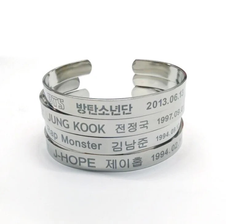 Новый kpop BTS Bangtan мальчики JIMIN SUGA V тот же лазерный Гладкий регулируемый браслет |