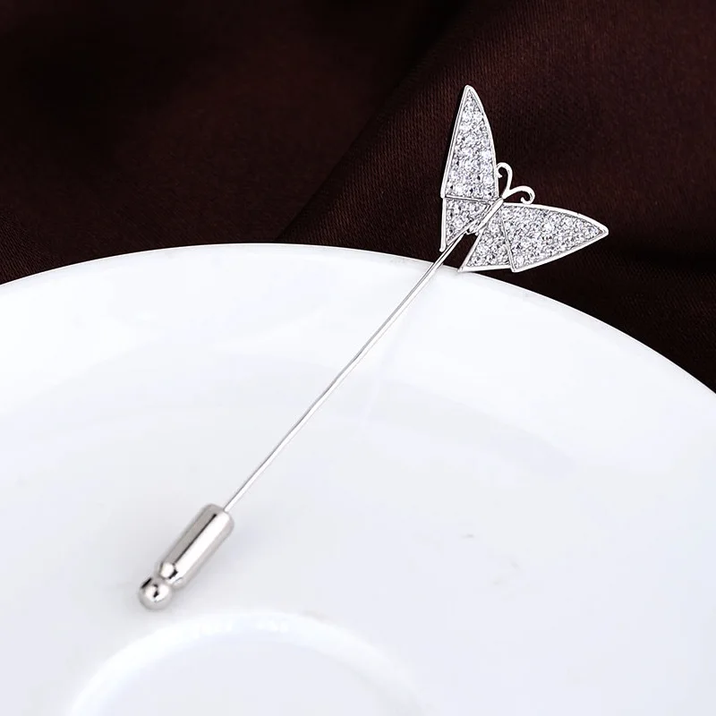 2019 Новая Элегантная мода бабочка броши горный хрусталь булавки для женщин