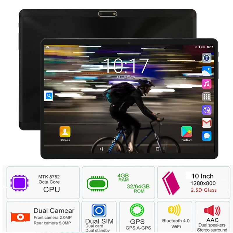 Планшет с восьмиядерным процессором MT8752 ОЗУ 4 Гб ПЗУ 64 ГБ 1280x800 IPS Android 8 0 10 1 дюйма 2019