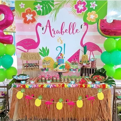 Фламинго тема летние вечерние украшения флаг кактус ананас тропические северные