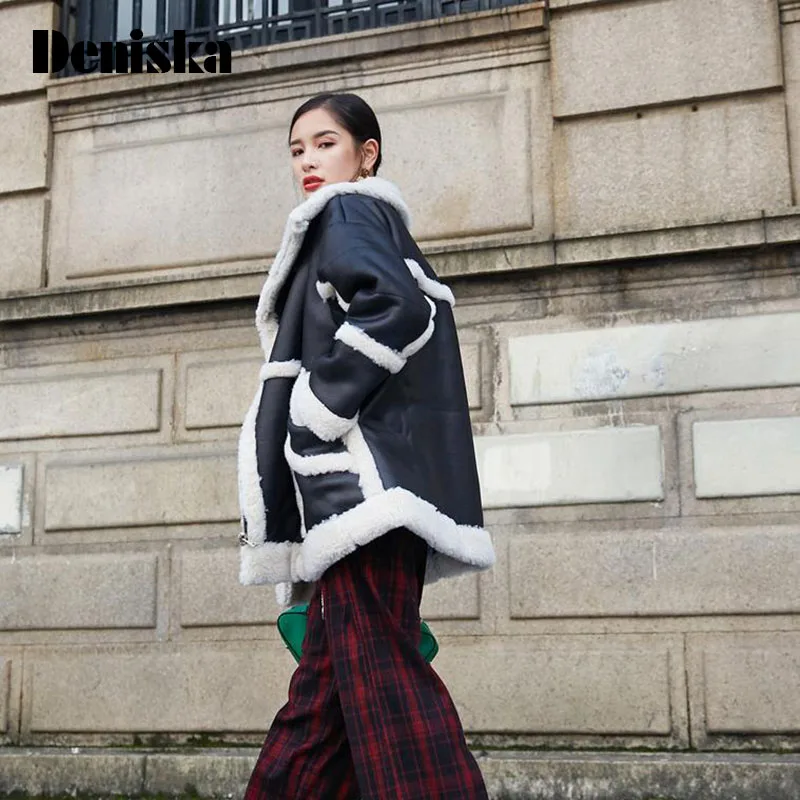 Дениска Новинка 2017 года Дубленки Из Овчины Пальто для будущих мам Для женщин