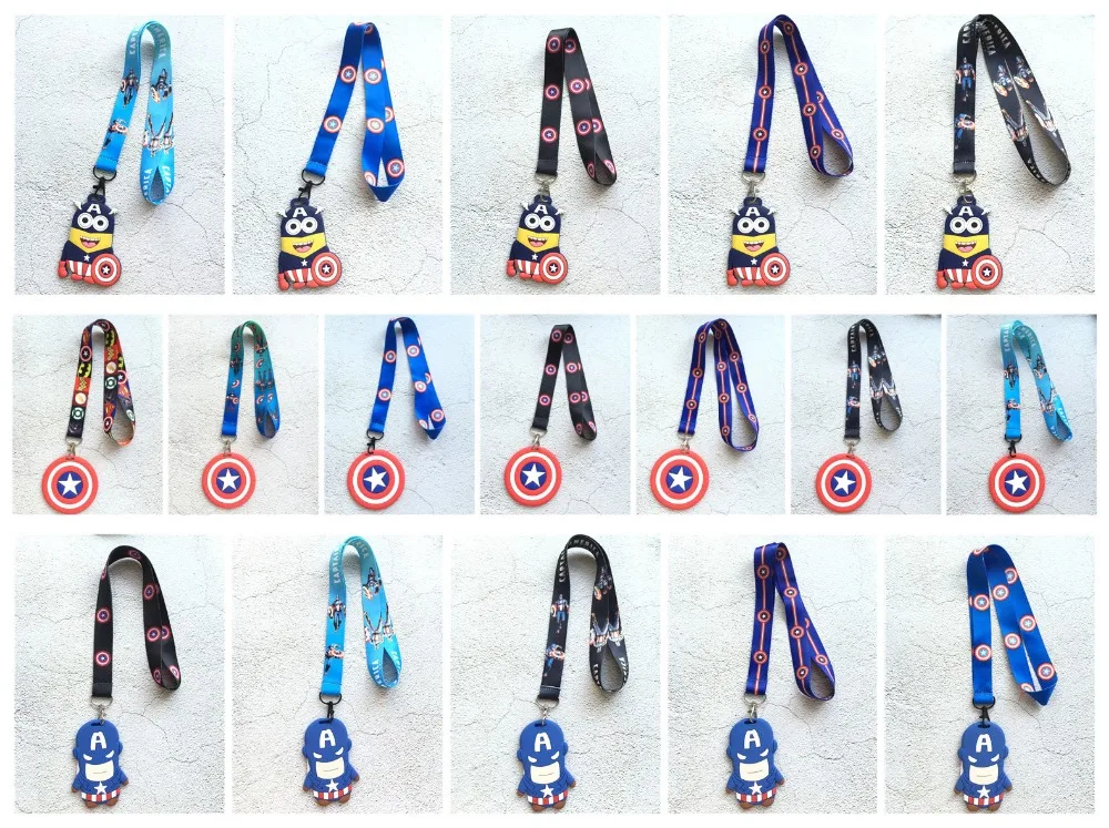 Новый 1 шт. Мстители Капитан Америка ПВХ брелки шнурки карты Держатели банковских