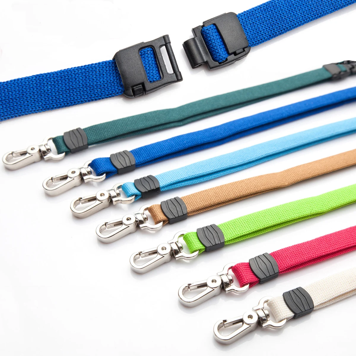 

10pcs 1cm Width Badge Lanyard Metal Buckle Badge Suspension Lanyard Name Card Case Safe Buckle Lanyard Snap Cord