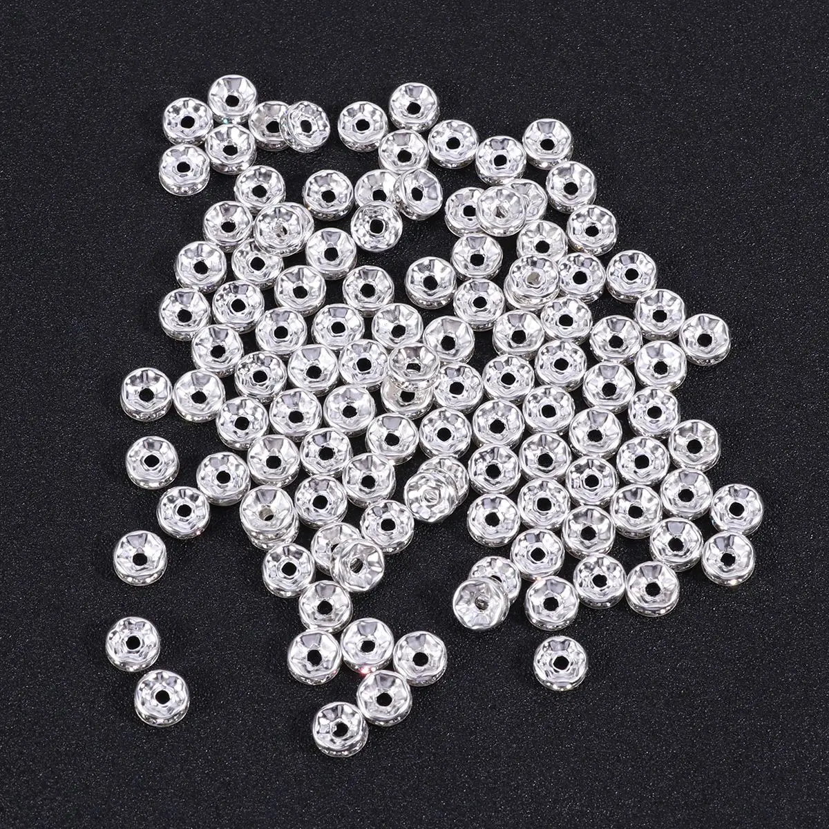 100 шт 8 мм горный хрусталь Rondelle Spacer Бусины с покрытием фурнитура для изготовления