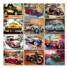 Пейзаж, алмазная вышивка, ретро автомобиль, мотоцикл, 5d, алмазная живопись своими руками, кристалл, полная круглая мозаика стразы, украшения для дома, ремесла