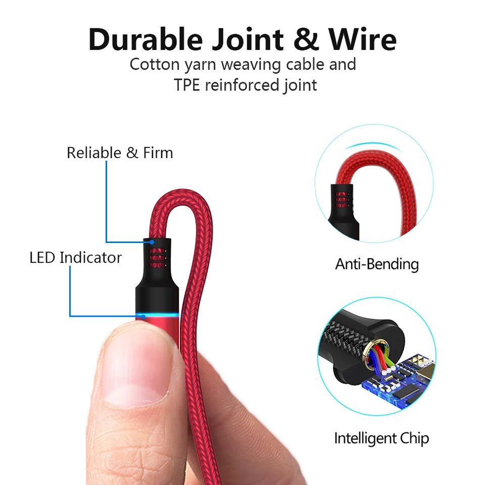 Магнитный кабель ZRSE Micro USB для iPhone huawei type C 3 в 1 светодиодный 3A быстрой зарядки Xiaomi