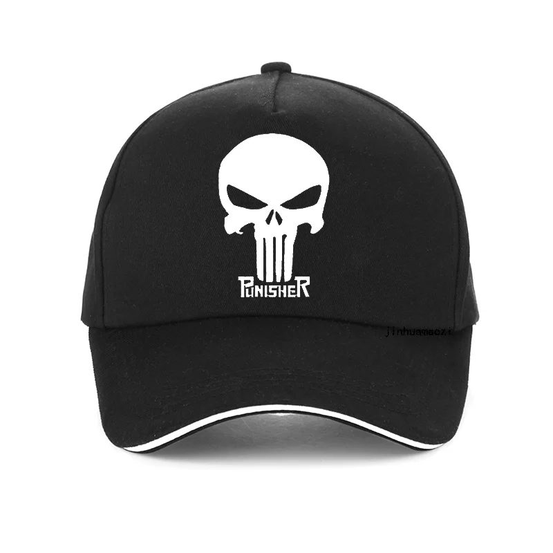 Черный Герой США Каратель Череп Логотип Бейсбольная кепка спортивная Snapback шапки регулируемая структура папа шляпа Повседневная мужская кепка s casquette bone - Цвет: Черный