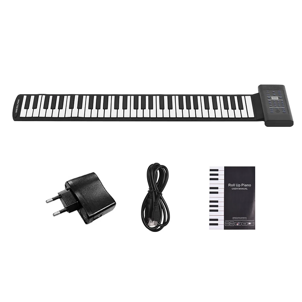 61 клавишная свернутая электронная клавиатура для фортепиано встроенный