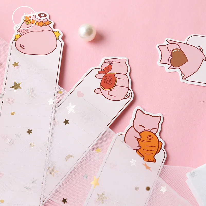 30 шт./компл. мультяшная милая розовая поросенок бумажная Закладка держатель для