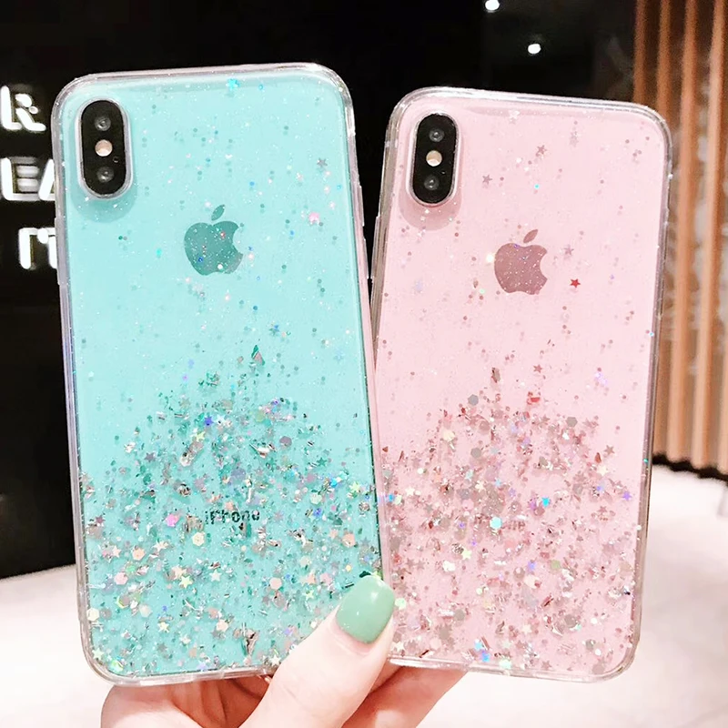 Moskado Блестящий Прозрачный мягкий кремний чехол для телефона для iphone 11 XS Max XR X 8 7 6 6S Plus шикарная модная задняя крышка