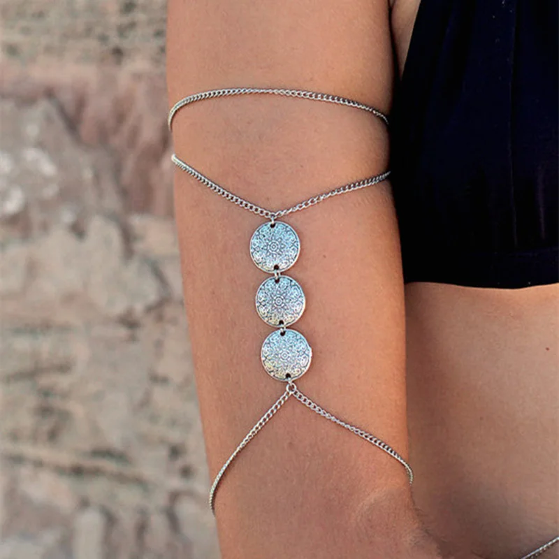 Гравировкой в виде цветка и подвеска монеты богемном стиле Для женщин