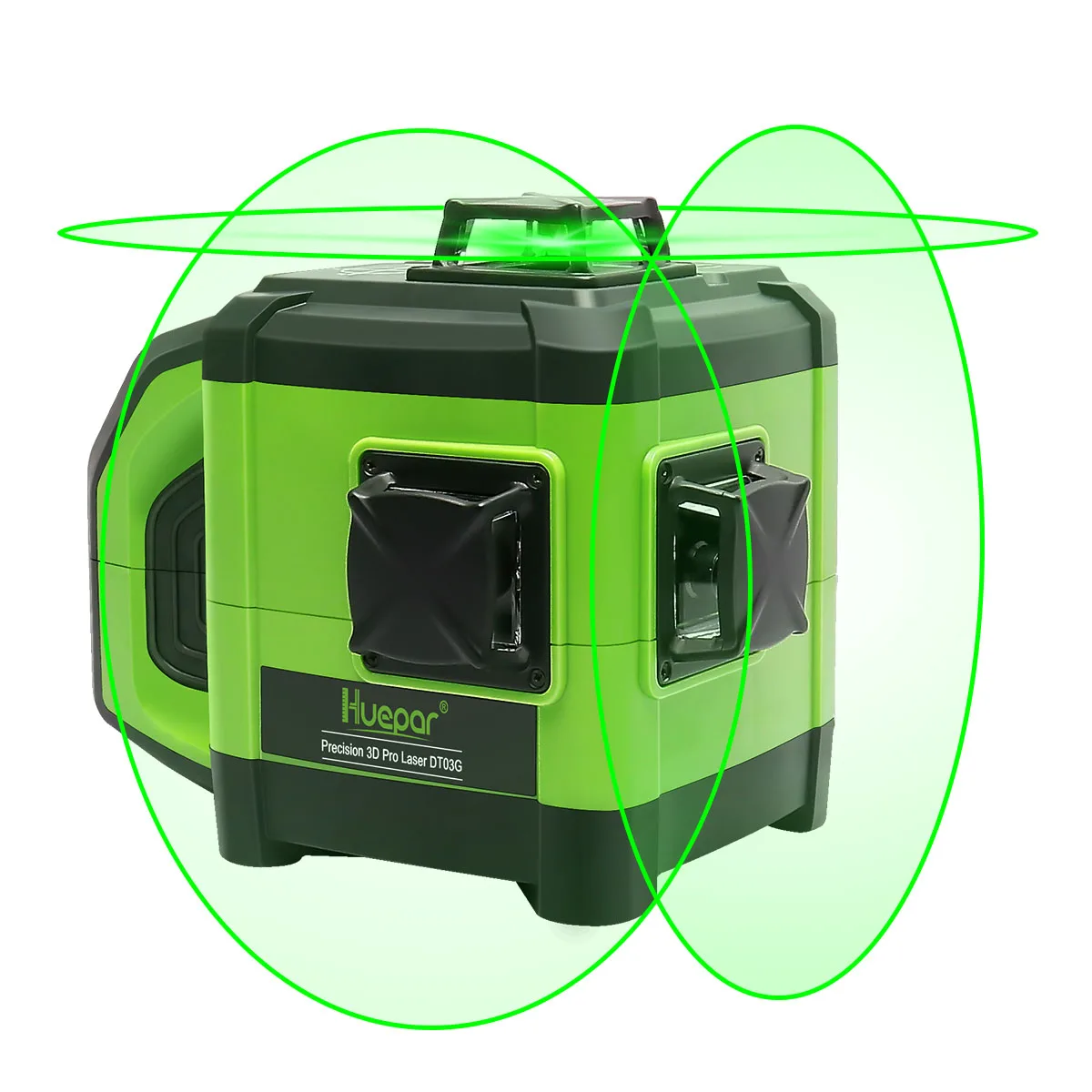 Huepar Electronic Self-Leveling 3D Green Beam Laser Level 3x360 Cross Line Three-Plane Leveling Alignment-Dual Slope Function