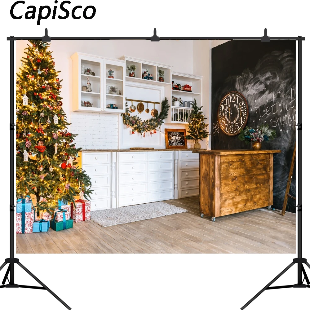 Фон для детской фотосъемки с изображением рождественской кухни|Фон фотосъёмки| |