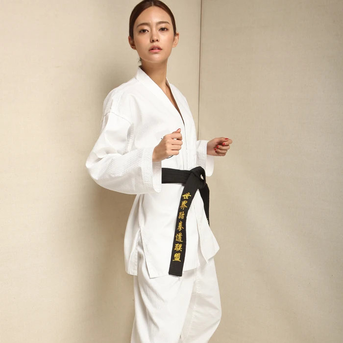 Боевые искусства TKD Tae Kwon Do Korea V-образный вырез для взрослых и детей тхэквондо Dobok