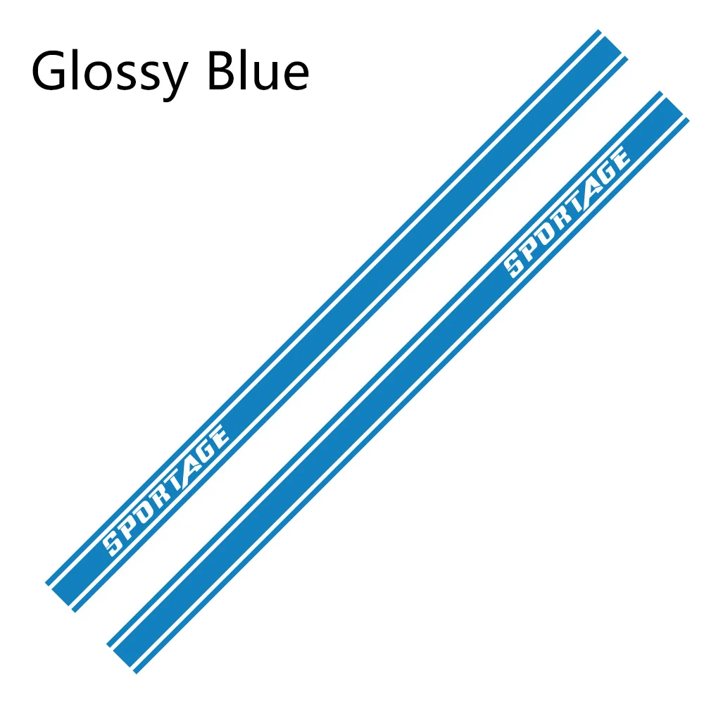 Glossy Blue Автомобильные наклейки длинные Боковые Полосатые наклейки DIY Авто Виниловая пленка Стайлинг наклейки гоночный Стайлинг для KIA SPORTAGE Тюнинг автомобиля аксессуары - Название цвета: Glossy Blue