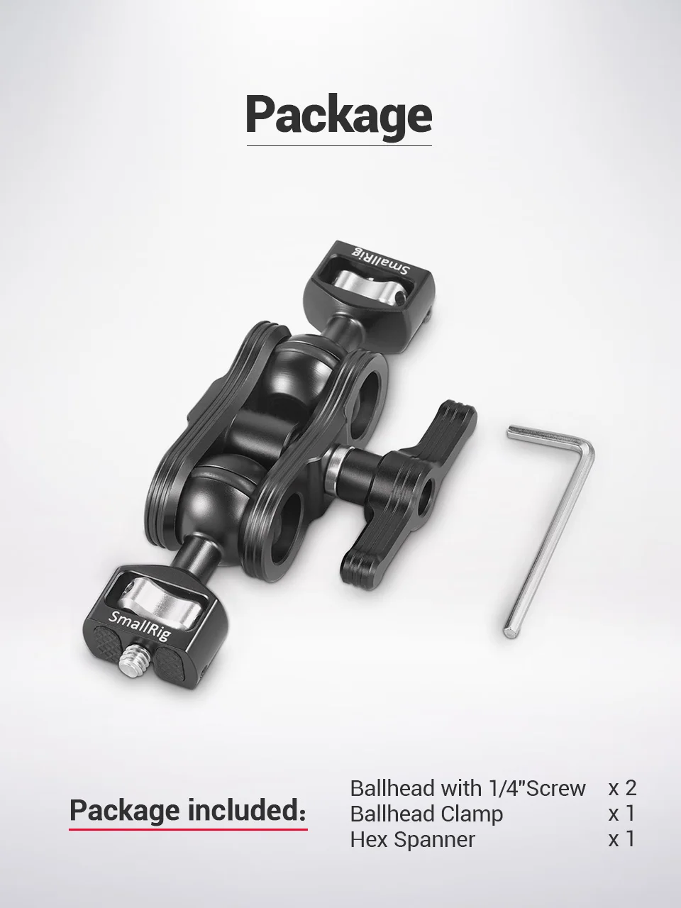 SmallRig алюминиевый сплав Quick Release Артикуляционная Волшебная рукоятка с двойными шариковыми головками+ 1/" винты для крепления мониторов-2070