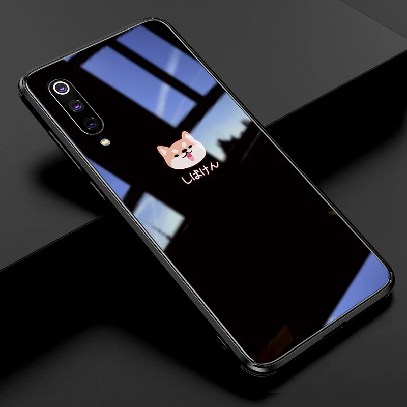 heisechaiquan 6D стеклянный чехол с узором для xiaomi mi 9 mi 9 se, роскошные животные, закаленное стекло для любви, силиконовая рамка, Жесткий Чехол для xiaomi mi 9 mi 9 - Цвет: heisechaiquan