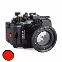 meikon underwater camera housing for sony rx100 iv rx100 m4 waterproof to 40m130 feet with red filter 67mm
