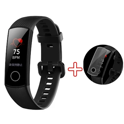 Black add Film Смарт-браслет huawei Honor Band 4 0,9" Amoled цветной сенсорный дисплей для плавания Honor Band 5i Кнопка сердечного ритма сна - Цвет: Black add Film