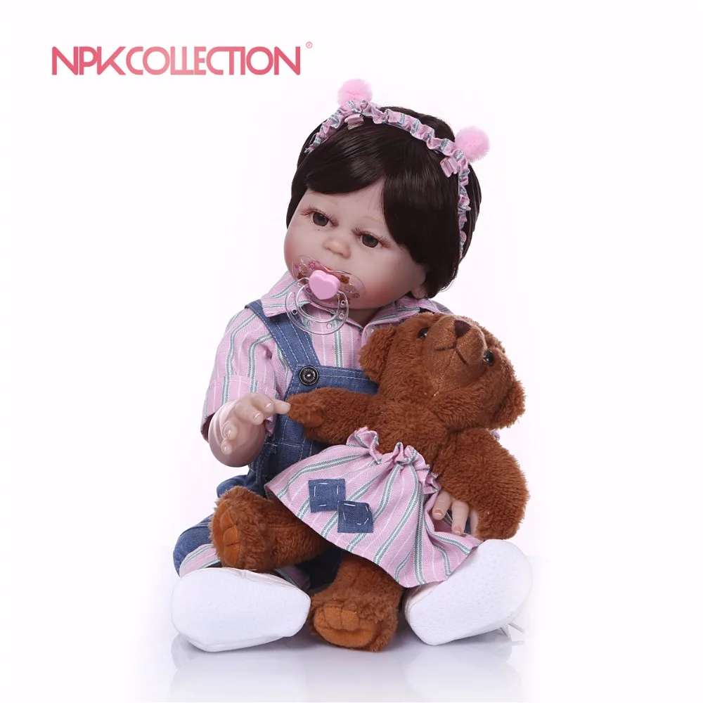 Реалистичная кукла реборн NPKCOLLECTION Мягкая силиконовая подарок для девочек 46 см