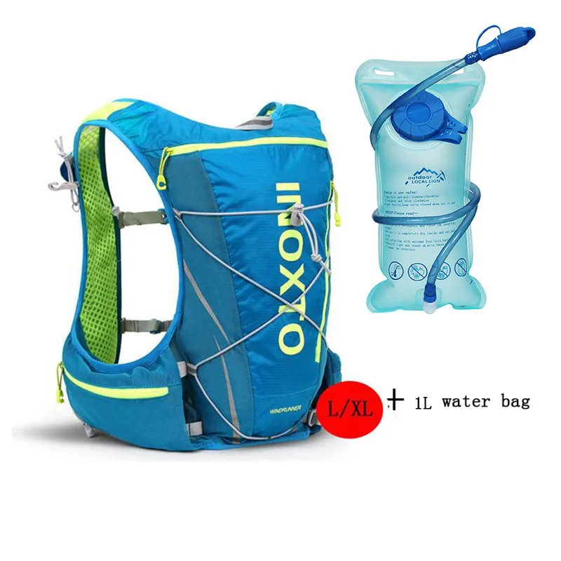 1L water bag LXL Профессиональный беговой рюкзак 8L жилет пакет снаряжение для бега велосипед Велоспорт рюкзак для мужчин и женщин Спорт марафон воды мешок 1Л/2л/3Л - Цвет: 1L water bag LXL