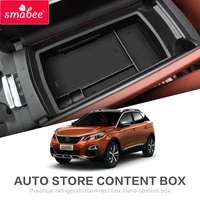 smabee car central armrest box for peugeot 3008 4008 5008 2017 2018 2019 2020 gt accessories stowing tidying organizer