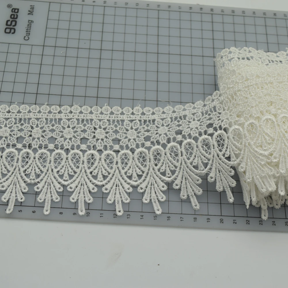 Винтажная открытая белая свадебная вышитая кружевная отделка фотосессия ширина