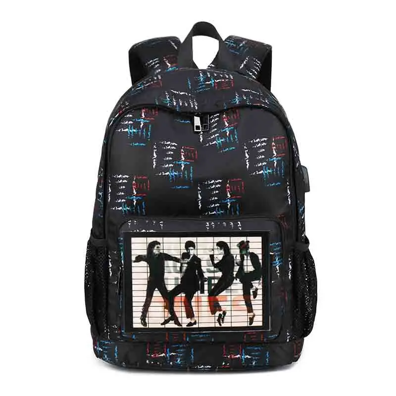 voice-activated LED Luminous USB Charging Harajuku Backpack Boys Girls SchoolBags for Teenagers Printing Bagpack Satchel | Багаж и сумки